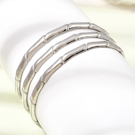 21MM 304 Stainless Steel 3-Strand Cuff Bangles for Women SA-CBAB767-27P-1