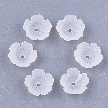 5-Petal Transparent Acrylic Bead Caps FACR-T001-11-1