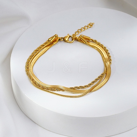 Stylish Stainless Steel Triple-layer Bracelets OB2318-2-1