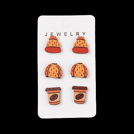 Thanksgiving Stud Earrings Set EJEW-U016-01P-01-1