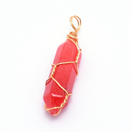 Natural Red Jasper Pendants G-CJC0001-02G-05-1