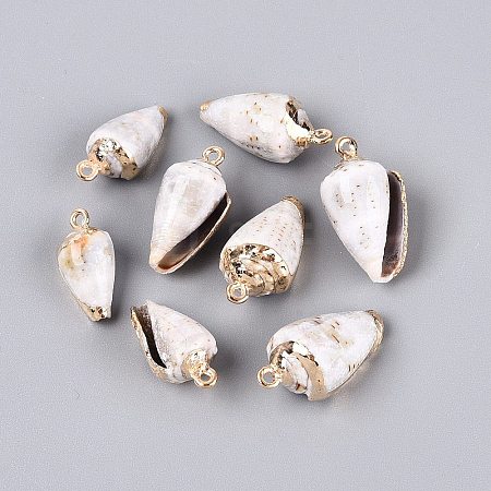 Electroplated Natural Shell Pendants BSHE-Q020-07-1