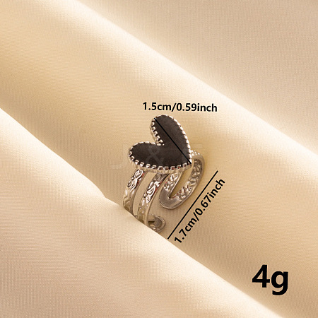 Simple Fashion 304 Stainless Steel Enamel Cuff Ring ZP8043-1-1