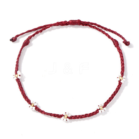 Handmade Glass Seed Bead Braided Bead Bracelets AU9604-2-1