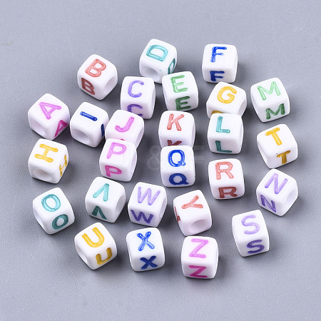 Opaque White Acrylic Beads SACR-R252-02-1