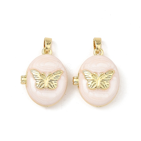 Brass Enamel Photo Locket Pendants KK-L277-01G-1