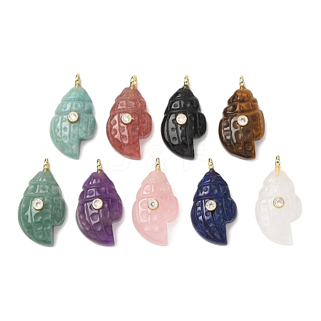 Natural Mixed Stone Carved Pendants G-H357-05G-1