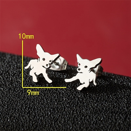 Non-Tarnish Stainless Steel Stud Earrings PW-WG88127-02-1