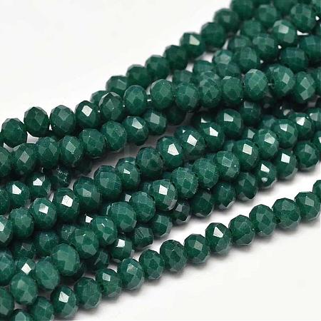Faceted Rondelle Glass Beads Strands GLAA-I033-4mm-18-1