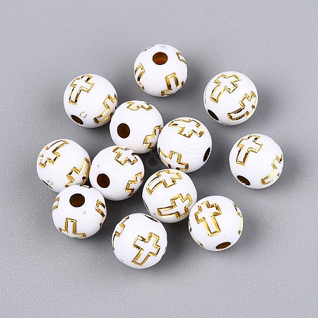 Plating Acrylic Beads X-PACR-Q113-01-1