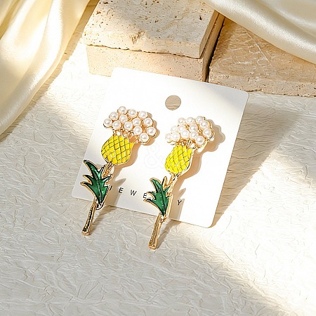 Alloy Enamel Stud Earrings for Women AL-CBA6127-03G-1