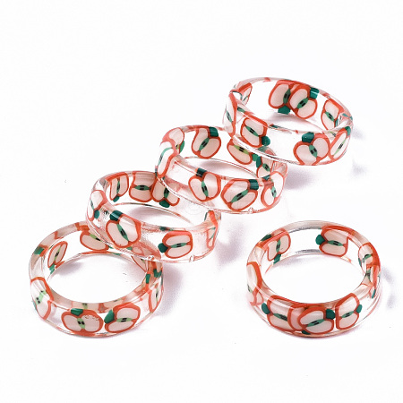 Transparent Epoxy Resin Finger Rings RJEW-S047-001C-1