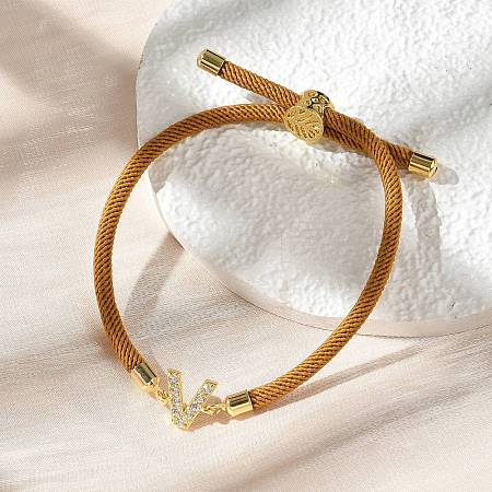 Adjustable Nylon Cord Bracelets LS-BJEW-C096-01G-22-1