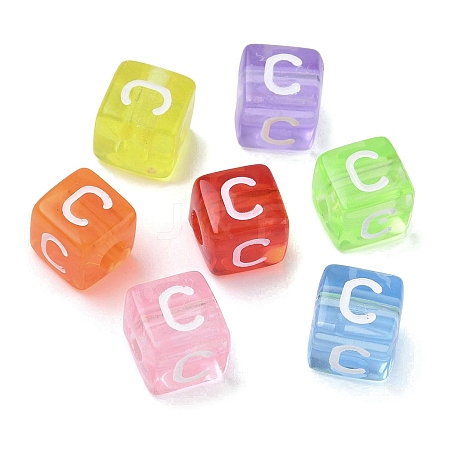 Spray Painted Transparent Acrylic Beads MACR-K365-07C-1