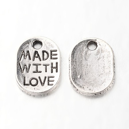 Tibetan Style Alloy Oval Charms LS-TIBEP-Q035-08AS-NR-1