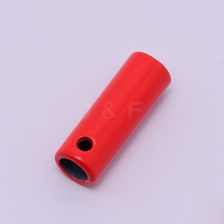 Spray Painted Zinc Alloy End Caps PALLOY-WH0072-46B-1