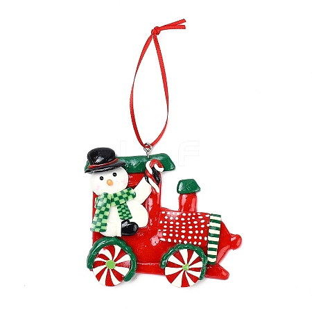 Christmas Car Handmade Polymer Clay Pendant Decorations LS-HJEW-P017-03A-1