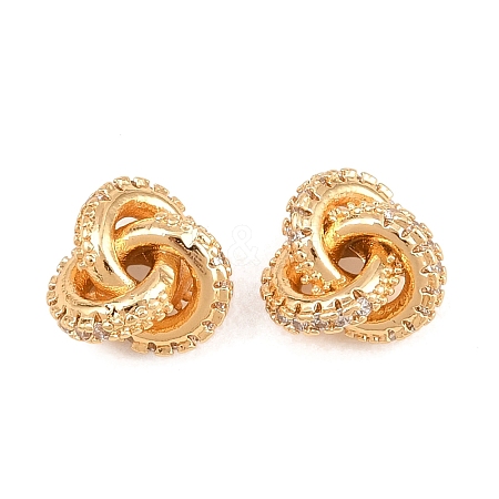 Brass Pave Clear Cubic Zirconia Charms KK-L274-10G-1
