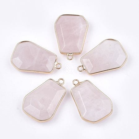 Natural Rose Quartz Pendants G-T112-15F-1