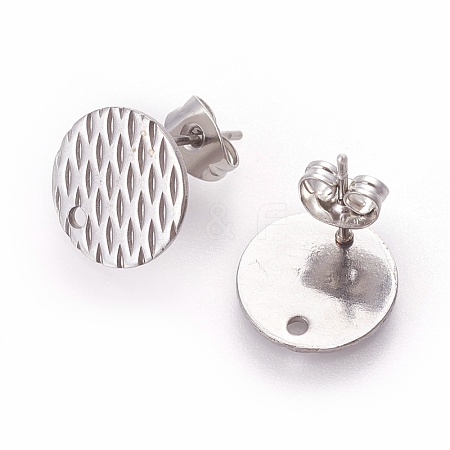 Non-Tarnish 304 Stainless Steel Ear Stud Findings STAS-O119-16C-P-1