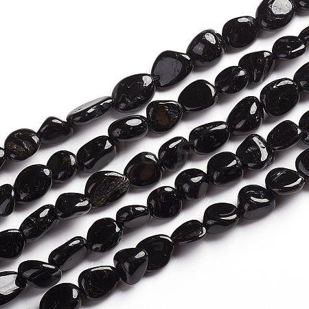 Natural Black Tourmaline Beads Strands X-G-D0002-B39-1