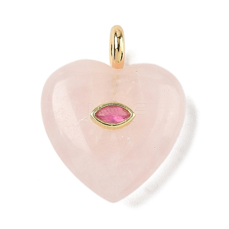 Natural Rose Quartz Pendants X-G-P585-03G-09-1