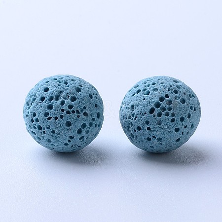 Unwaxed Natural Lava Rock Beads G-F325-14mm-14-1