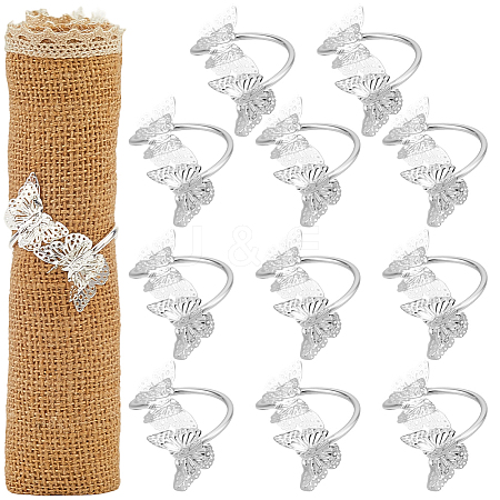 Butterfly Iron Napkin Rings AJEW-WH20070-109S-1