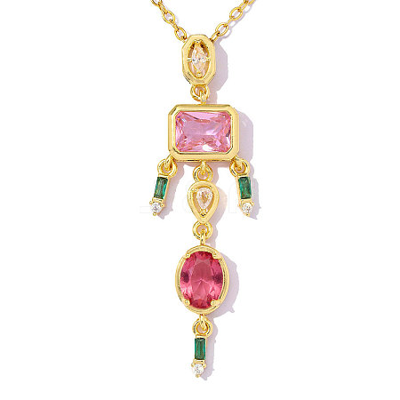 Brass Micro Pave Cubic Zirconia Pendants CU-OY001-85G-02-1