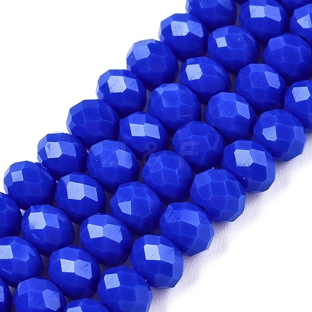 Opaque Solid Color Imitation Jade Glass Beads Strands EGLA-A044-P6mm-D32-1