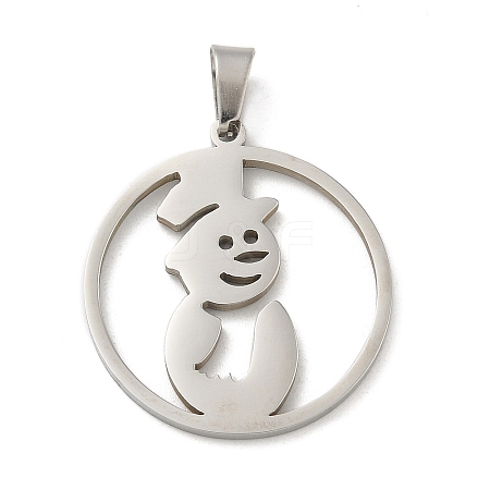 Christmas Theme 304 Stainless Steel Pendants STAS-Q005-01P-01-1