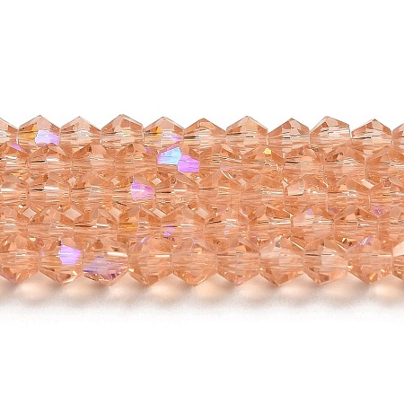 Transparent Electroplate Glass Beads Strands EGLA-A039-T2mm-L15-1