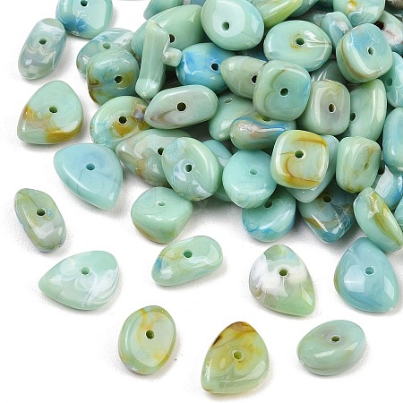 Two Tone Opaque Acrylic Imitation Gemstone Beads OACR-T033-03B-1