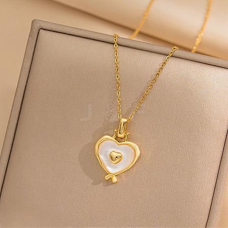 Heart 304 Stainless Steel Cat Eye Pendant Necklaces for Women LS-NJEW-D288-06G-1