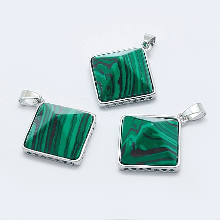 Synthetic Malachite Pendants G-O163-F06-1