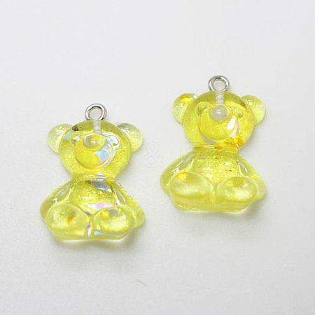 Transparent Resin Pendants RESI-WH0021-35A-1