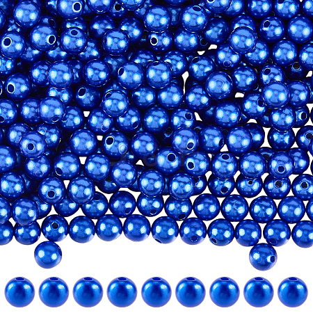 Spray Painted ABS Plastic Imitation Pearl Beads OACR-PA0001-38B-01-1