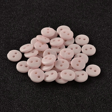 2-Hole Flat Round Resin Sewing Buttons for Costume Design BUTT-E119-28L-16-1