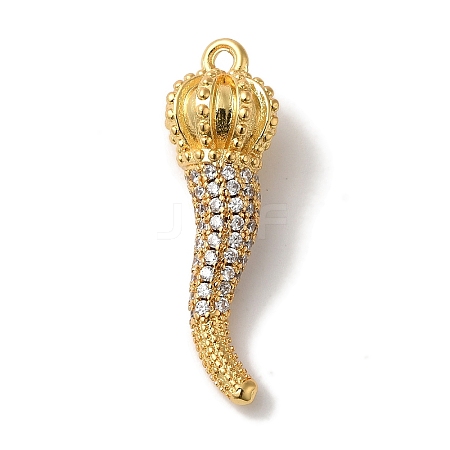 Rack Plating Brass Micro Pave Cubic Zirconia Pendant KK-A229-03E-G-1